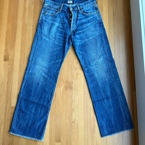 Citizens of humanity button fly straight leg jeans